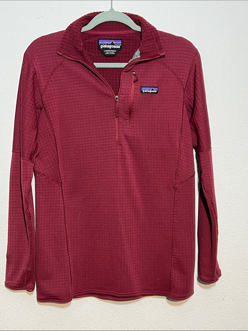 Patagonia Womens Quarter Zip Polartec Fleeced Sweater Winter Ski Size Large